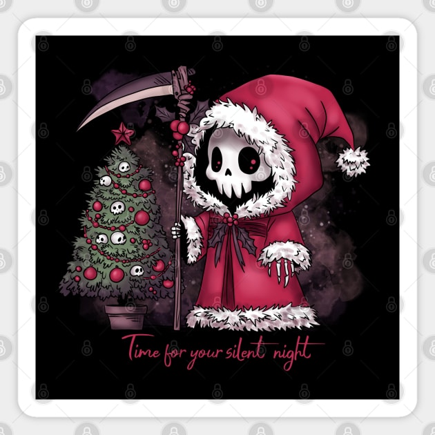 Christmas Grim Reaper Magnet by H. R. Sinclair